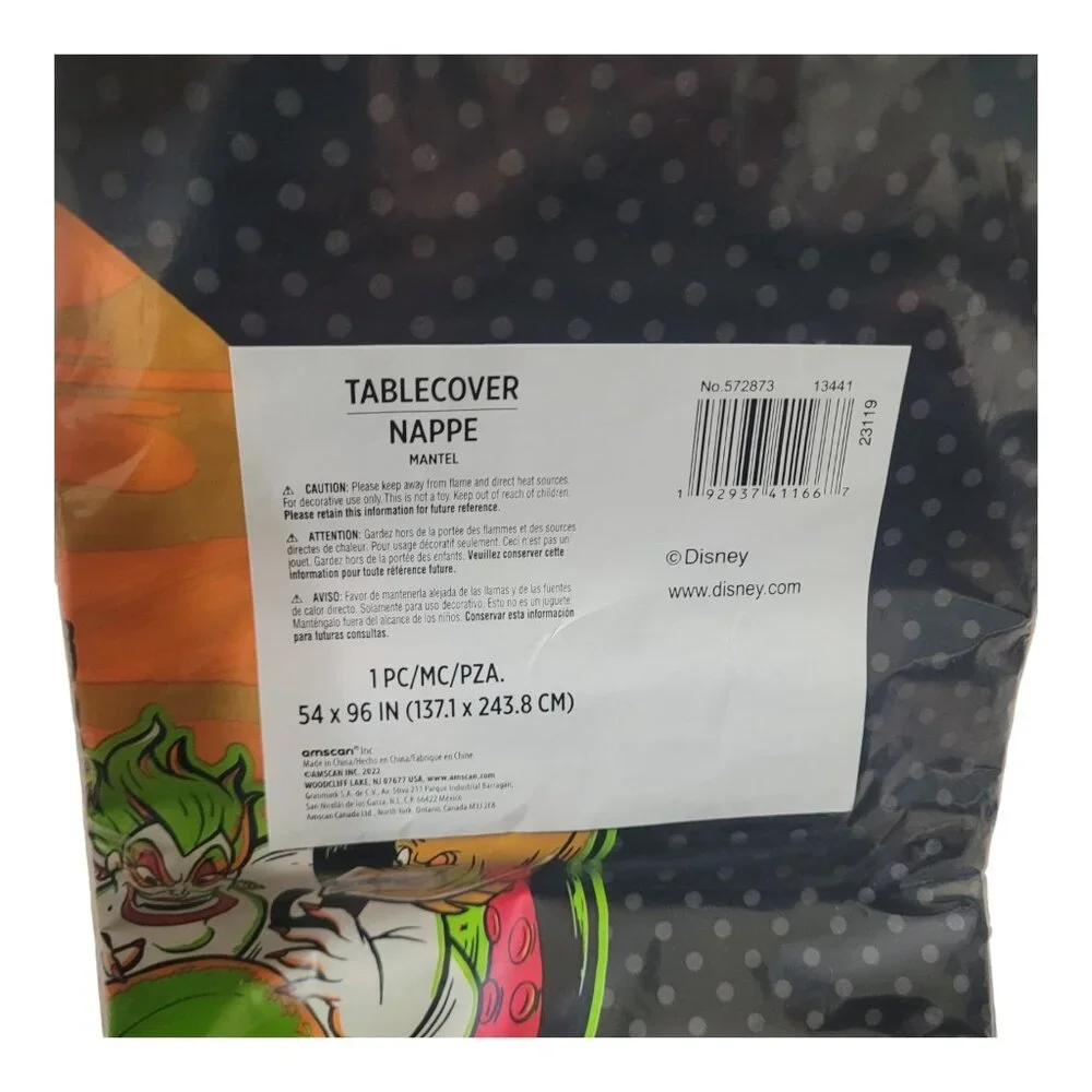 LOT OF 2 Disney Villains Haunted Halloween Party Plastic Tablecover 54‎ x 96 Set